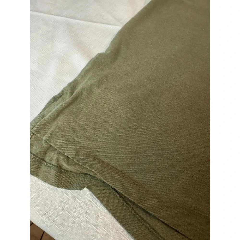 Polo Ralph Lauren Mens Large Olive Green Short Sleeve Pique Polo Shirt Red Pony